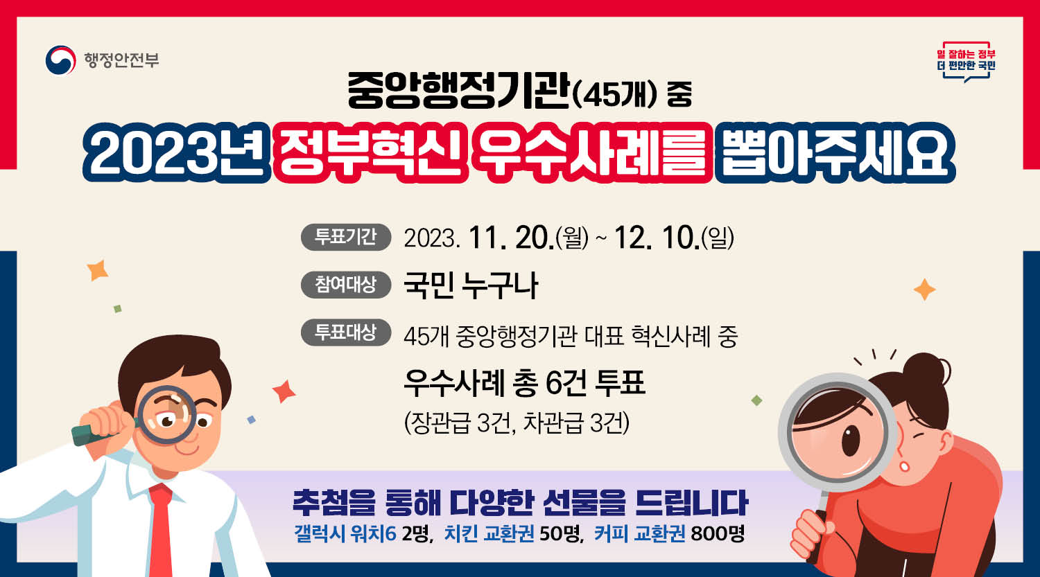 2023년 정부혁신 국민체감도 온라인 투표